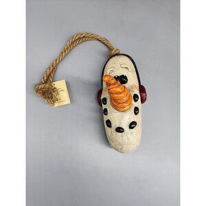 Vintage Bert Anderson Carved Snowman Wooden Christmas Ornament W/tag 6 Inch